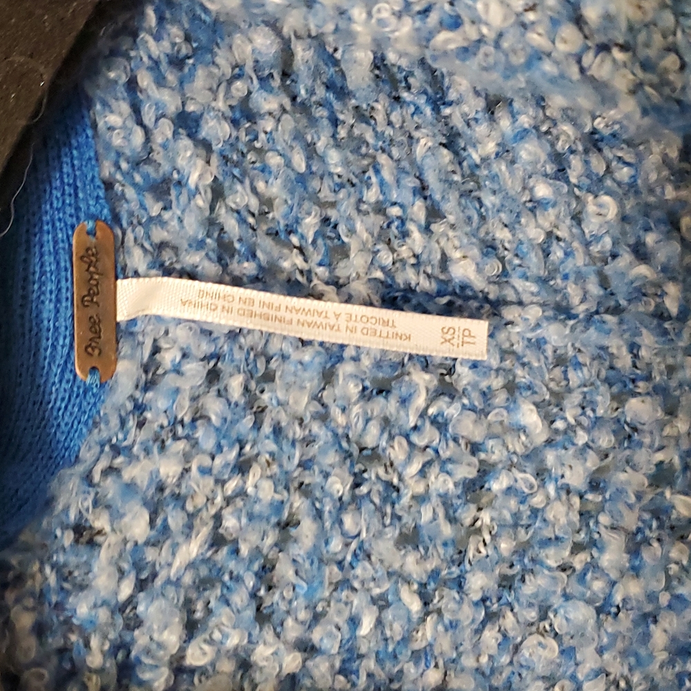 NWT FREE PEOPLE Bff Oversized Open Front Cardigan in Blue - Picture 7 of 8